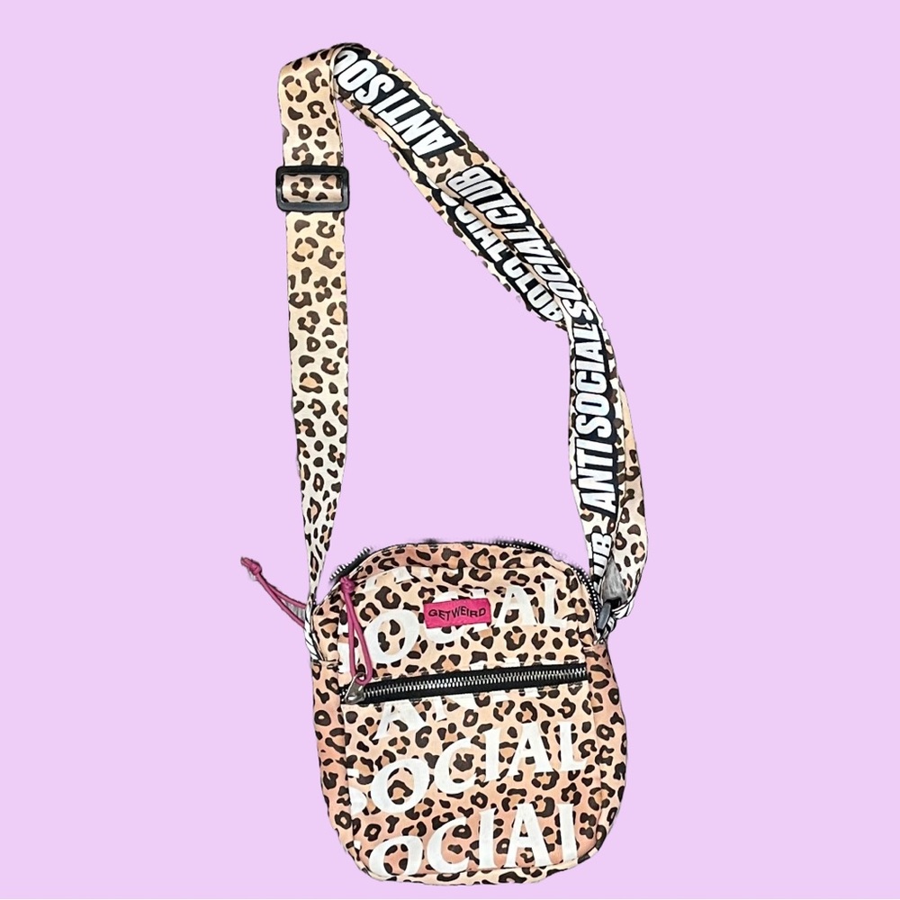 Leopard Print Anti Social Social Club Crossbody Bag